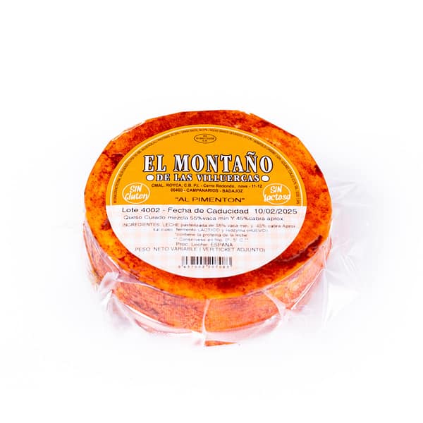 QUESO DE MEZCLA SIN LACTOSA EL MONTAÑO CON PIMENTÓN